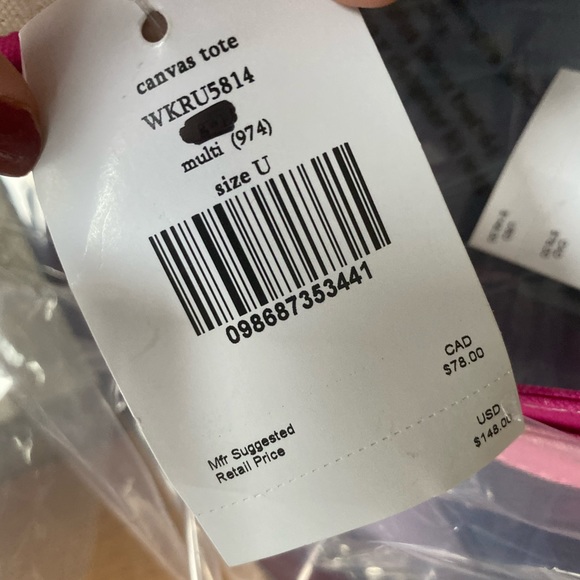 NEW Kate Spade ♠️ Polka Dot + Spade Canvas Tote! *Shorter shoulder strap* - Picture 3 of 14